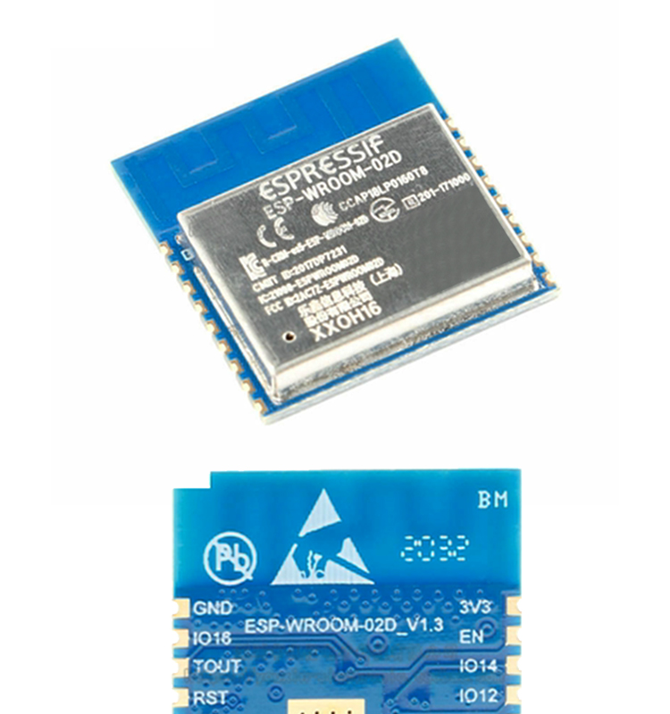 esp8266樂鑫官網ESP-WROOM-02D/02U無線wifi模組集成ESP8266EX的貼片式模組